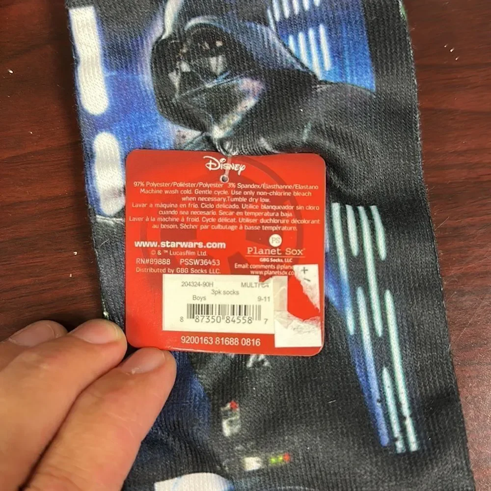 Planet Sox Star Wars Rogue One sz 9-11, shoe size 4-10 Pack of 3 Boys Socks